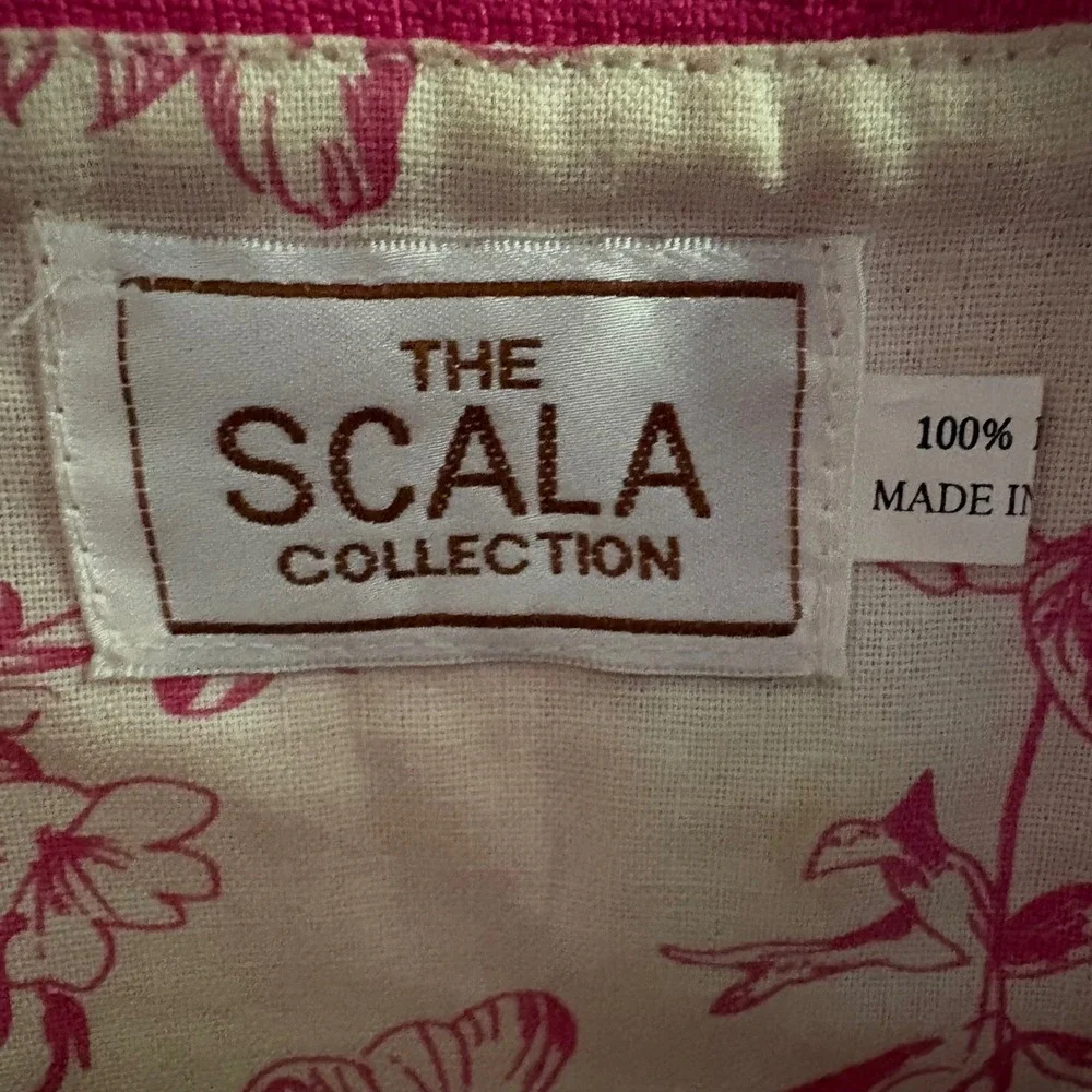 The Scala Collection Bag Pink Crochet Straw Shoulder Bag Butterfly Floral Lining